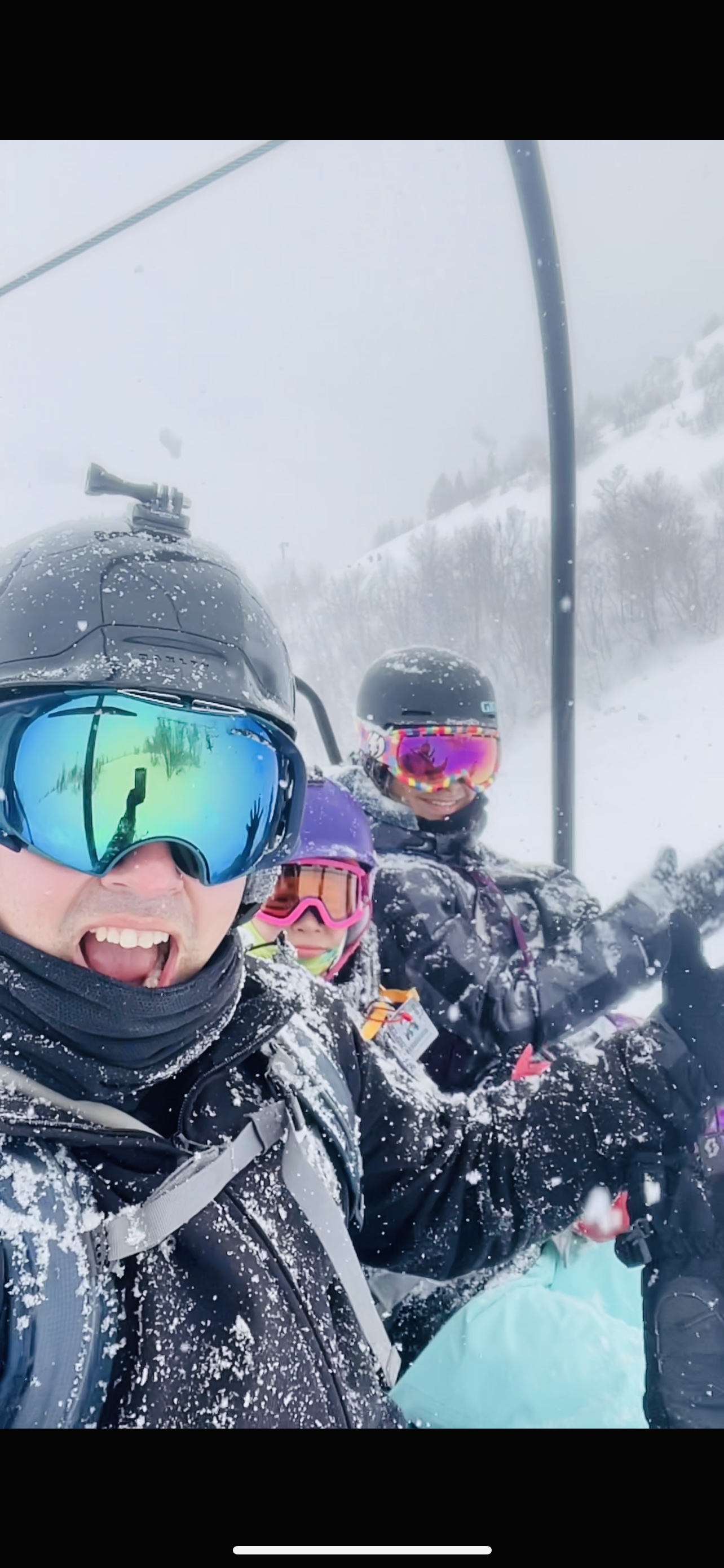 the three of us at a ski resort